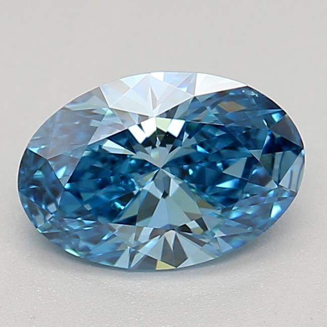 0.52 Ct. Fancy Vivid Blue Oval Lab Grown Diamond
