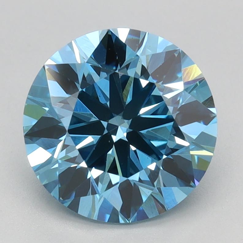 1.94 Ct. Fancy Vivid Blue Round Lab Grown Diamond