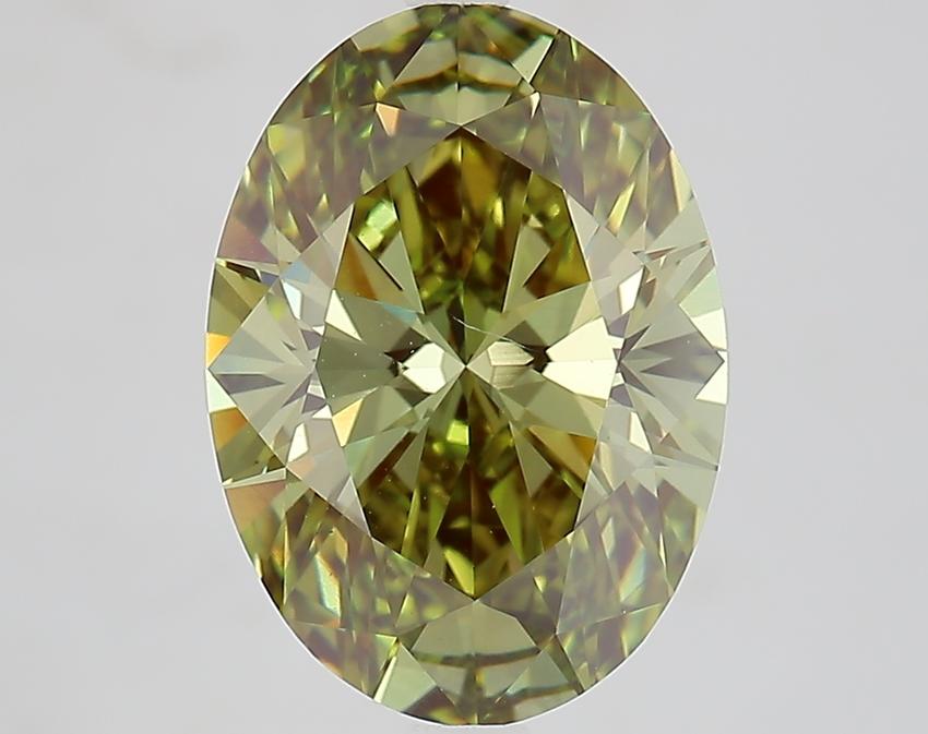 4.24 Ct. Fancy Vivid Green Oval Lab Grown Diamond