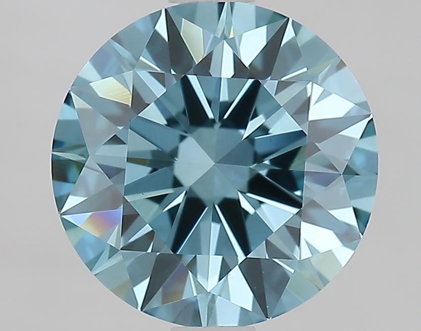 1.76 Ct. Fancy Vivid Blue Round Lab Grown Diamond