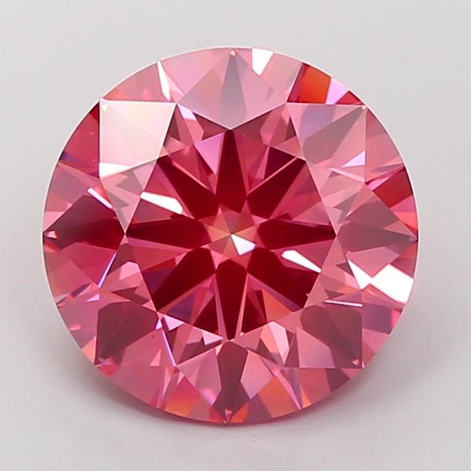 5.56 Ct. Fancy Vivid Pink Round Lab Grown Diamond