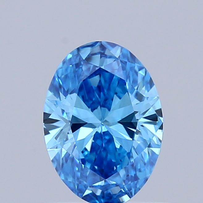 0.63 Ct. Fancy Vivid Blue Oval Lab Grown Diamond