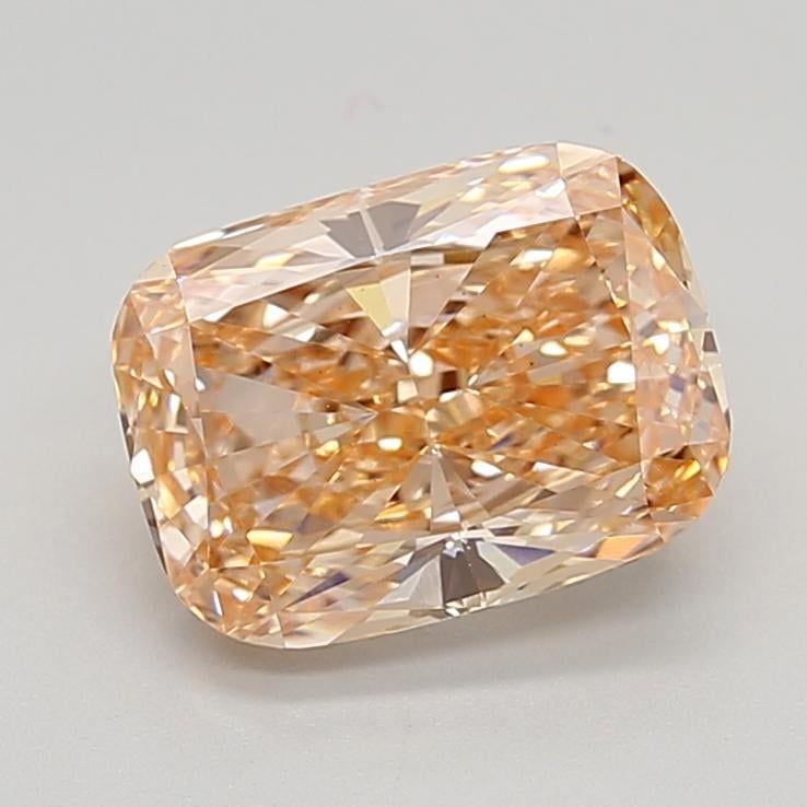 2.70 Ct. Fancy Intense Brownish Orange Cushion Lab Grown Diamond