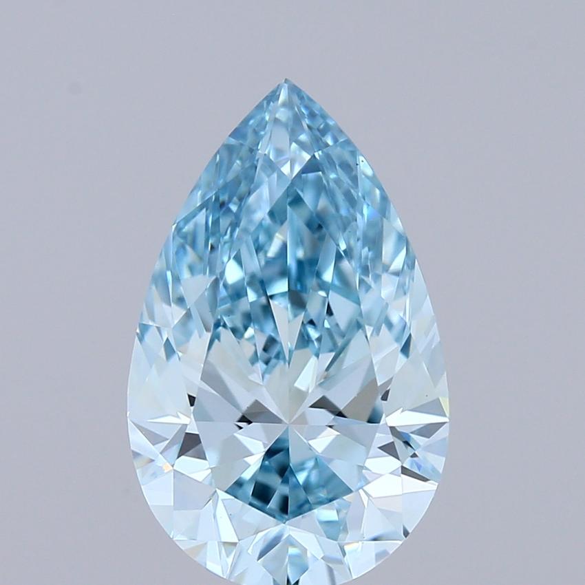 2.18 Ct. Fancy Vivid Blue Pear Lab Grown Diamond