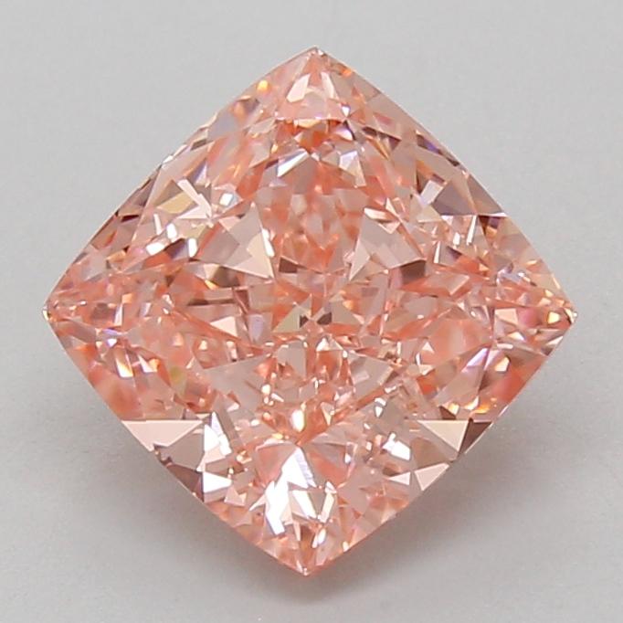 3.06 Ct. Fancy Vivid Pink Cushion Lab Grown Diamond
