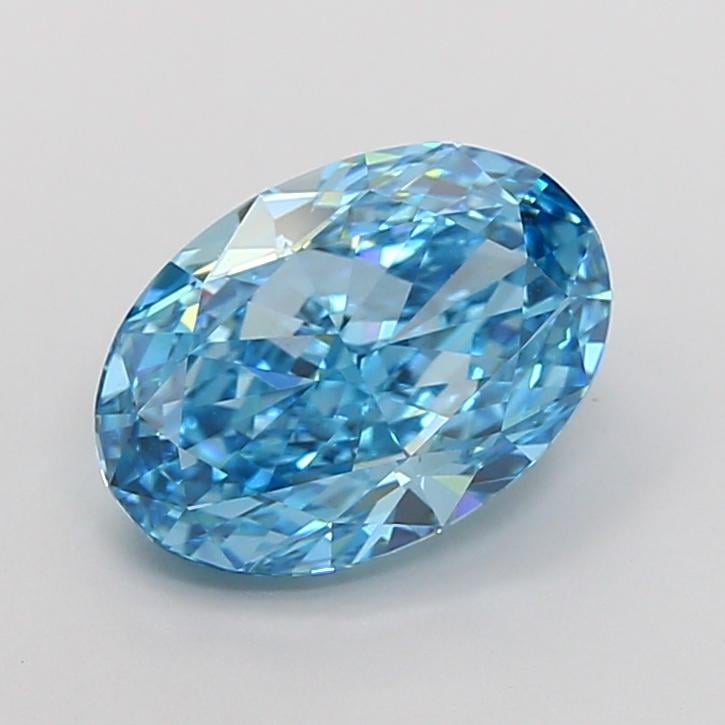 3.64 Ct. Fancy Vivid Blue Oval Lab Grown Diamond