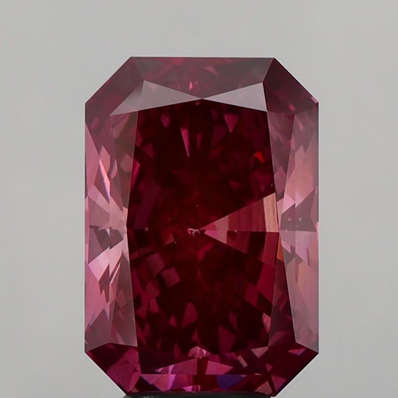 6.01 Ct. Fancy Deep  Pink Radiant Lab Grown Diamond