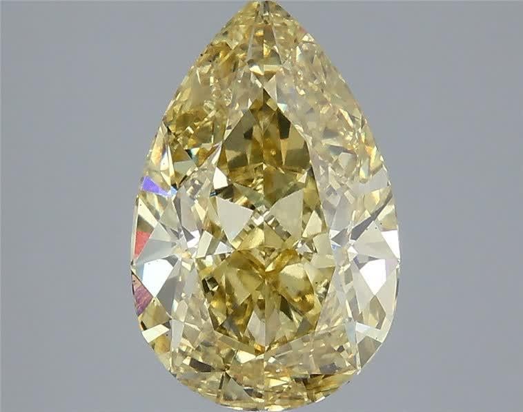 4.09 Ct. Fancy Intense Yellow Pear Lab Grown Diamond