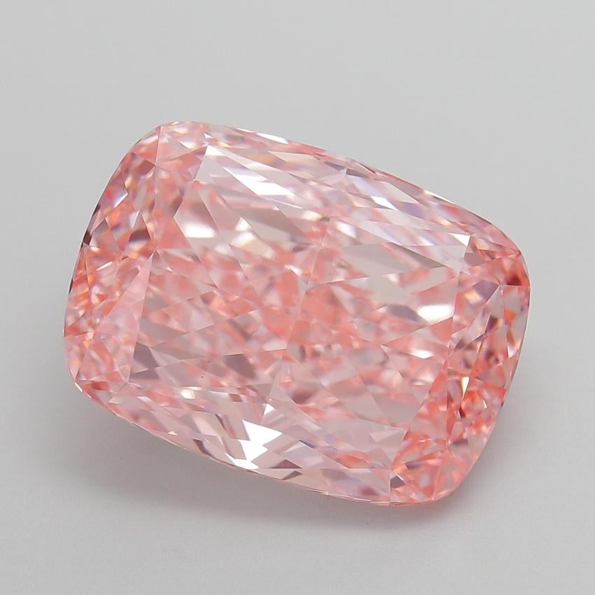 10.65 Ct. Fancy Vivid  Pink Cushion Lab Grown Diamond
