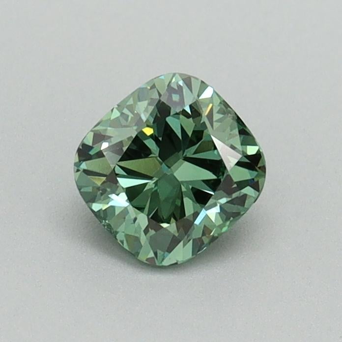0.50 Ct. Fancy Vivid Green Cushion Lab Grown Diamond