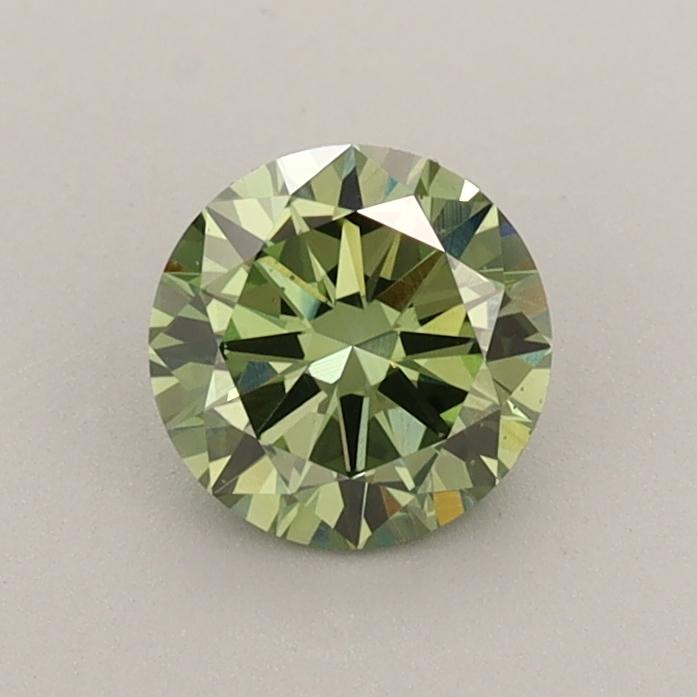 0.69 Ct. Fancy Vivid  Green Round Lab Grown Diamond