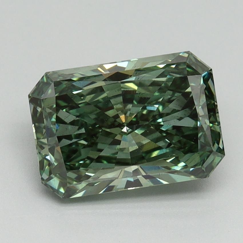 2.18 Ct. Fancy Vivid Green Radiant Lab Grown Diamond