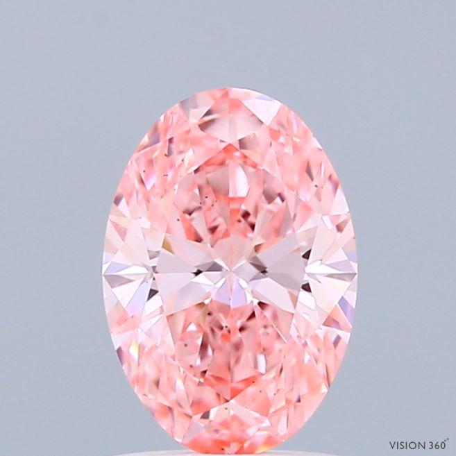 1.11 Ct. Fancy Vivid Pink Oval Lab Grown Diamond