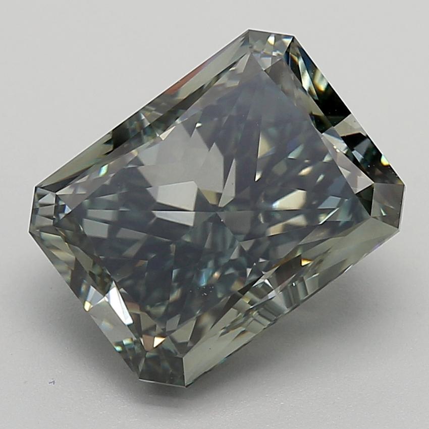 7.72 Ct. Fancy Deep  Green Radiant Lab Grown Diamond