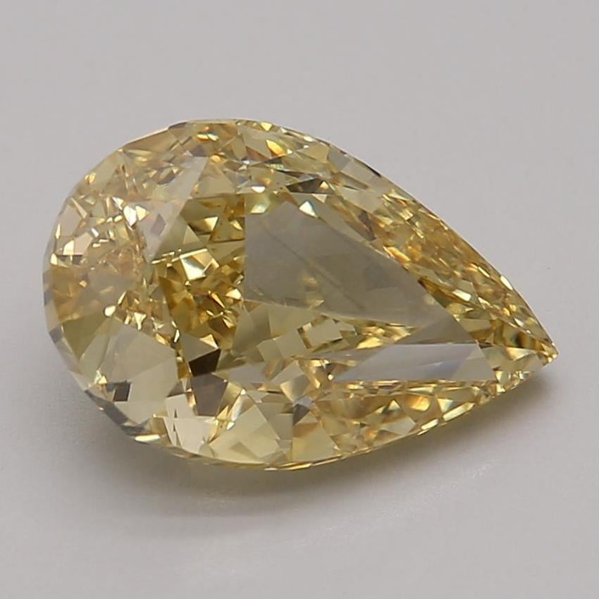 3.34 Ct. Fancy Vivid Yellow Pear Lab Grown Diamond