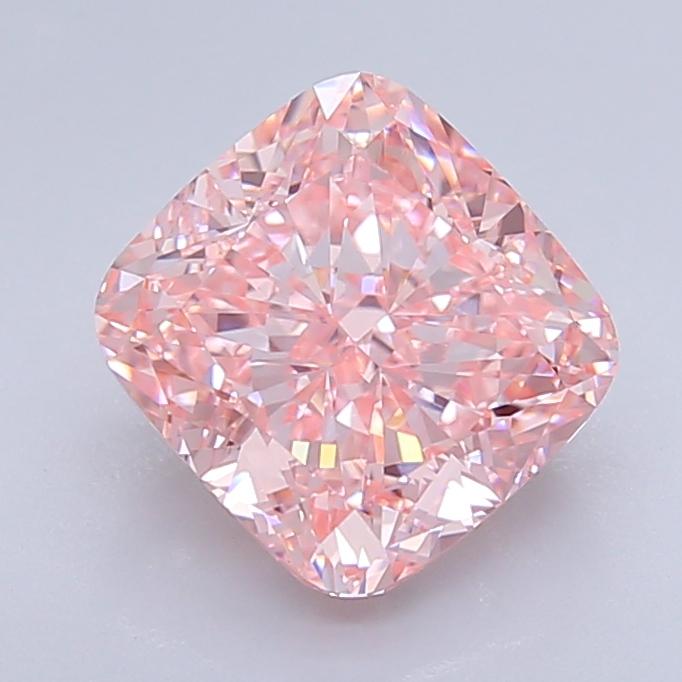 3.53 Ct. Fancy Vivid  Pink Cushion Lab Grown Diamond