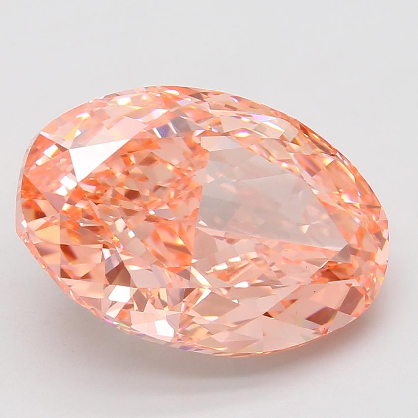 12.06 Ct. Fancy Vivid Pink Oval Lab Grown Diamond