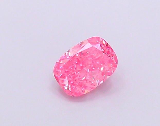 0.63 Ct. Fancy Vivid Pink Cushion Lab Grown Diamond