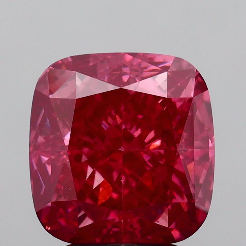 4.02 Ct. Fancy Vivid  Pink Cushion Lab Grown Diamond