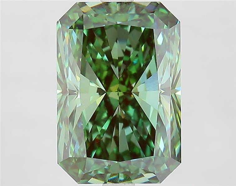4.65 Ct. Fancy Vivid  Green Radiant Lab Grown Diamond