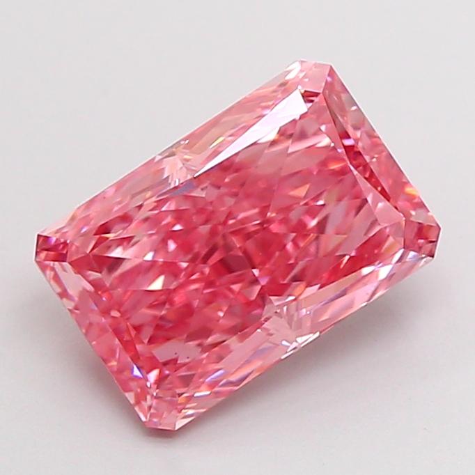 2.53 Ct. Fancy Vivid  Pink Radiant Lab Grown Diamond