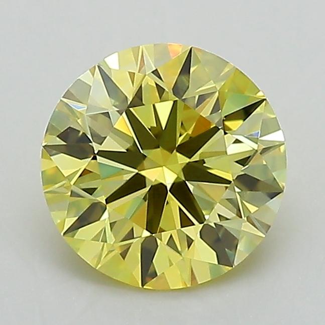 1.23 Ct. Fancy Vivid Yellow Round Lab Grown Diamond