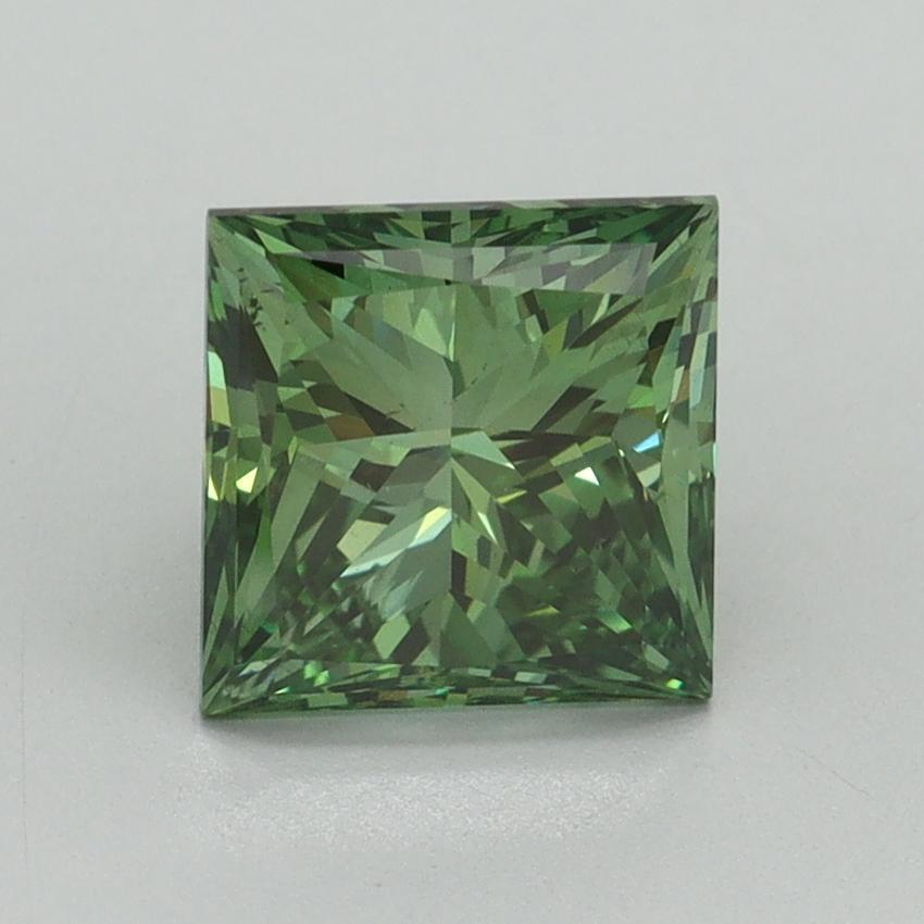 2.01 Ct. Fancy Vivid Green Princess Lab Grown Diamond