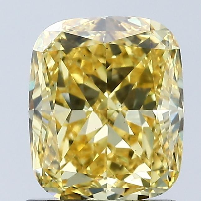 1.53 Ct. Fancy Vivid Yellow Cushion Lab Grown Diamond
