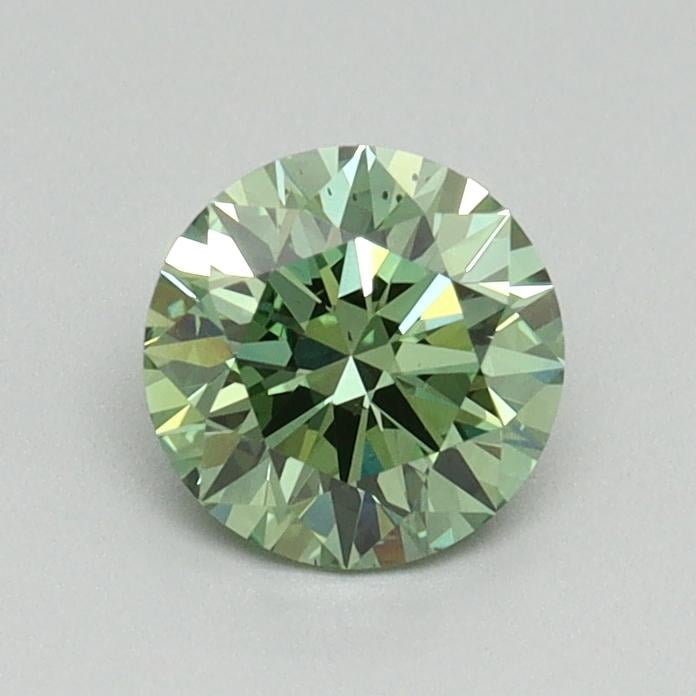 0.71 Ct. Fancy Vivid Green Round Lab Grown Diamond