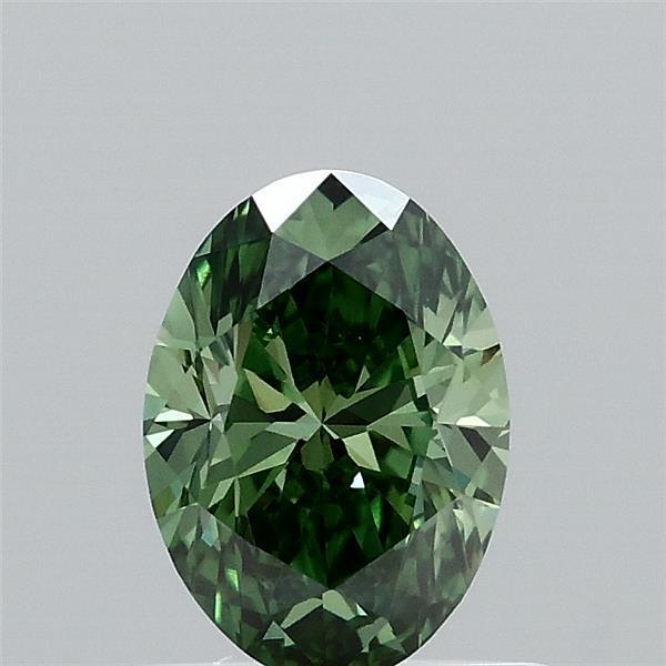 0.74 Ct. Fancy Vivid Green Oval Lab Grown Diamond