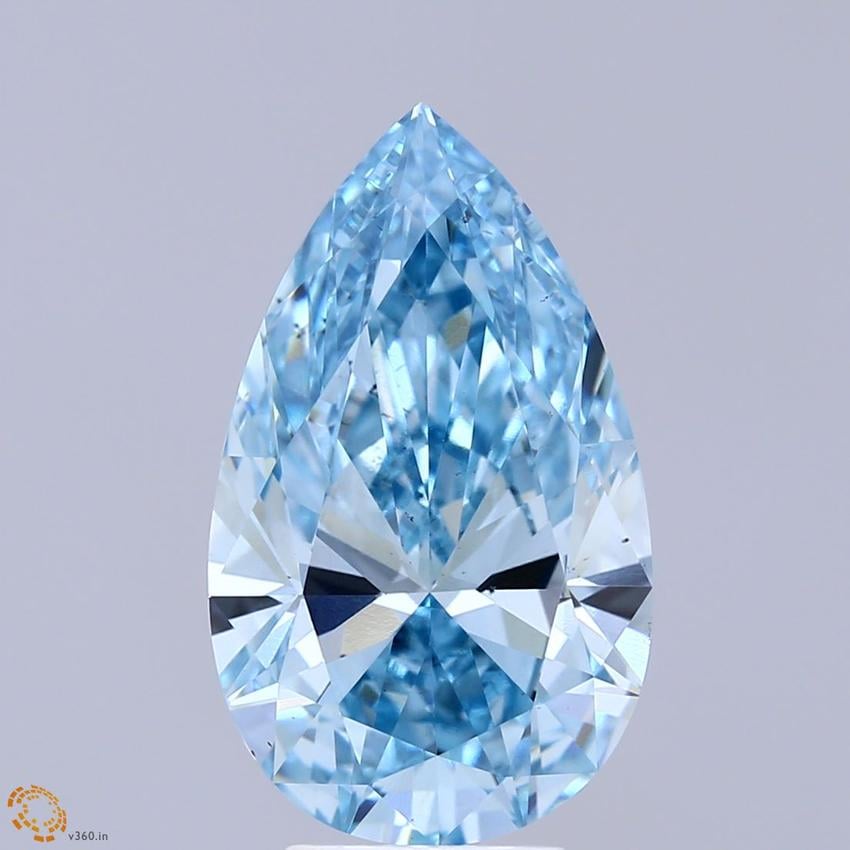 5.03 Ct. Fancy Vivid Blue Pear Lab Grown Diamond