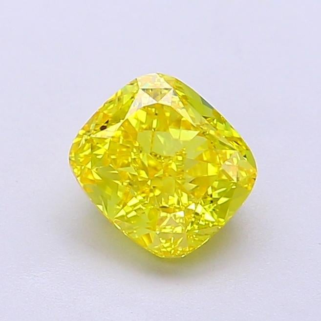 1.16 Ct. Fancy Vivid  Yellow Cushion Lab Grown Diamond