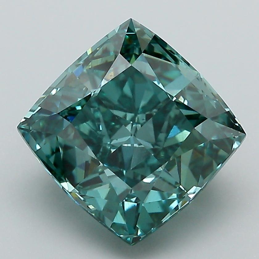 3.55 Ct. Fancy Vivid Blue Cushion Lab Grown Diamond