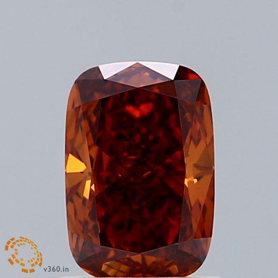 1.04 Ct. Fancy Orange Cushion Lab Grown Diamond