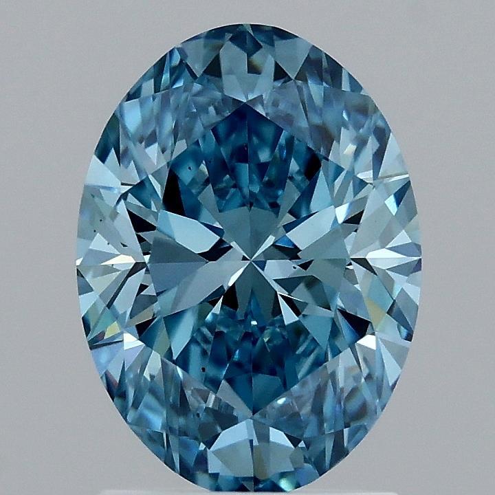 1.78 Ct. Fancy Vivid Blue Oval Lab Grown Diamond