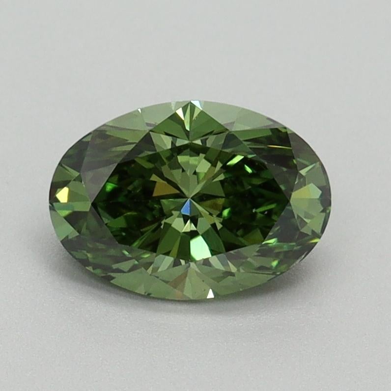 1.01 Ct. Fancy Vivid Green Oval Lab Grown Diamond