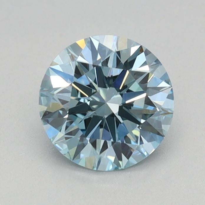 0.59 Ct. Fancy Vivid Greenish Blue Round Lab Grown Diamond
