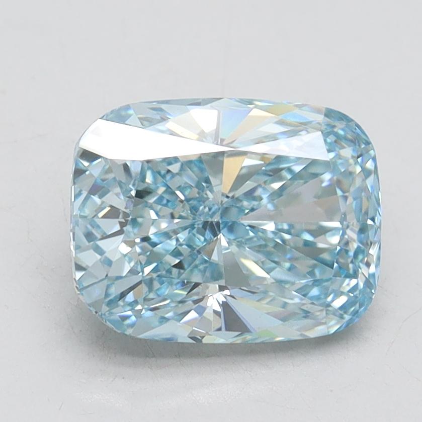 2.01 Ct. Fancy Vivid Blue Cushion Lab Grown Diamond