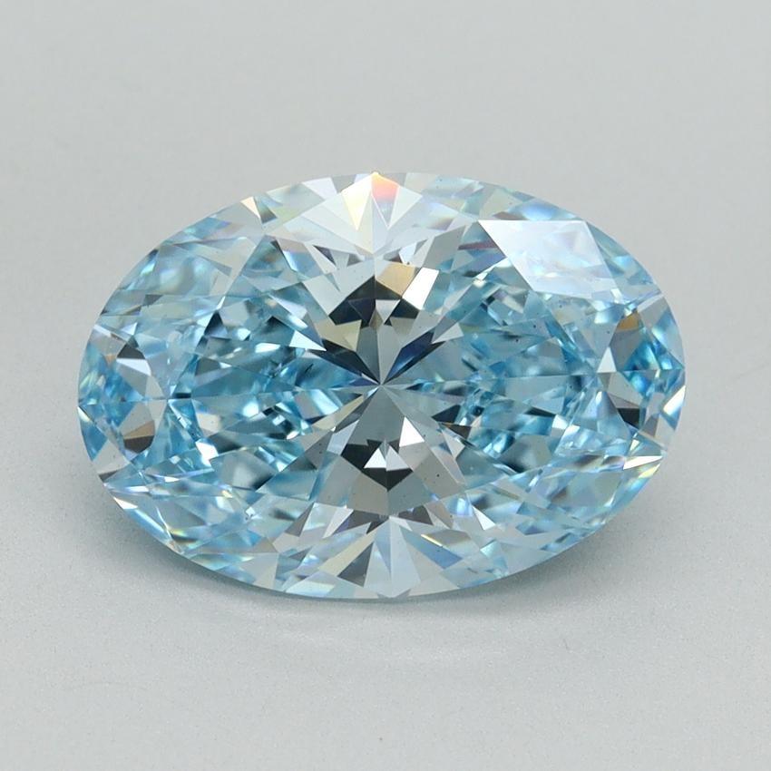 3.09 Ct. Fancy Vivid Blue Oval Lab Grown Diamond