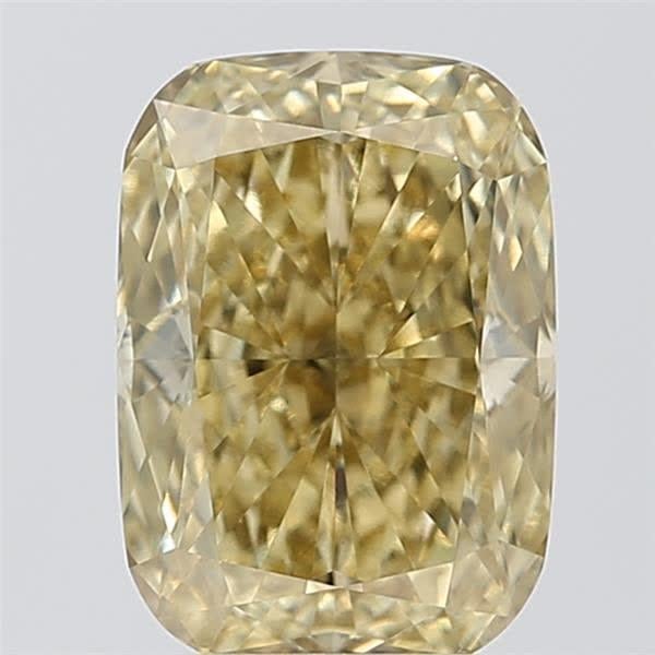 4.09 Ct. Fancy Intense  Yellow Cushion Lab Grown Diamond
