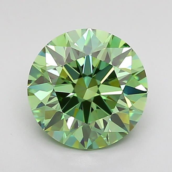 1.70 Ct. Fancy Vivid Green Round Lab Grown Diamond
