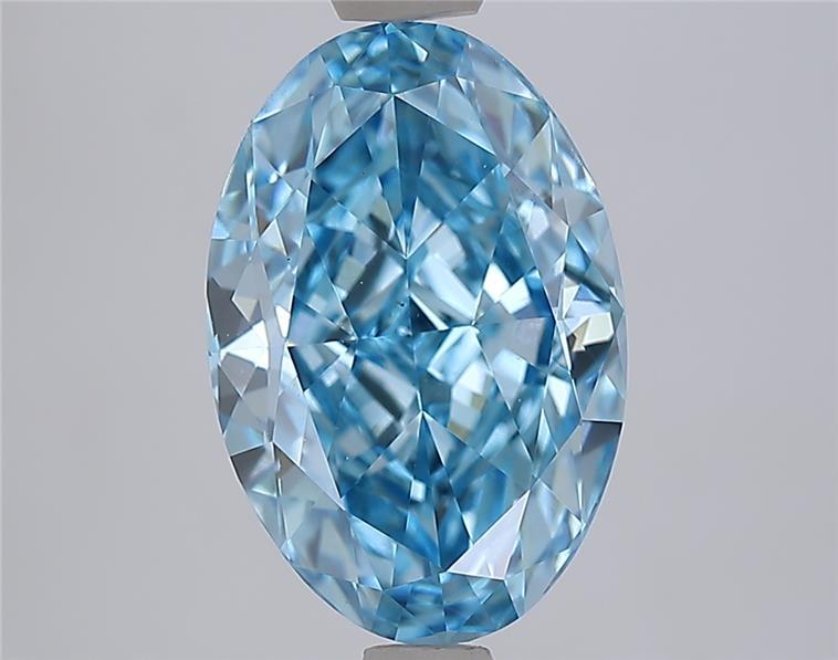 3.57 Ct. Fancy Vivid Blue Oval Lab Grown Diamond