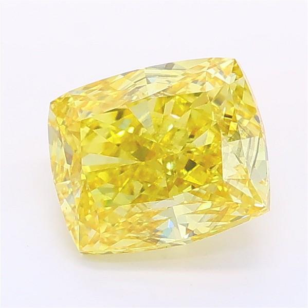 1.53 Ct. Fancy Vivid Yellow Cushion Lab Grown Diamond