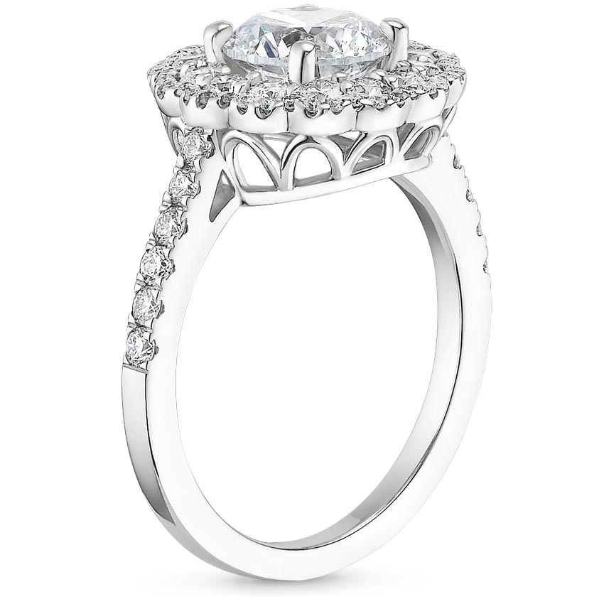 18K White Gold Rosa Diamond Ring, large side view