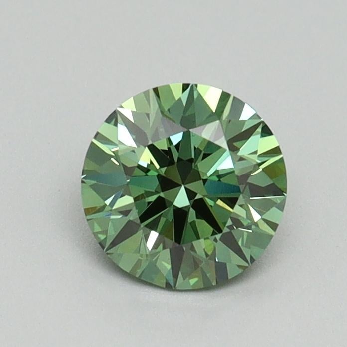0.64 Ct. Fancy Vivid Green Round Lab Grown Diamond
