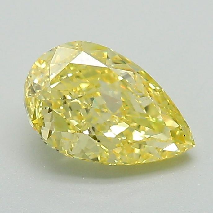 1.11 Ct. Fancy Vivid Yellow Pear Lab Grown Diamond