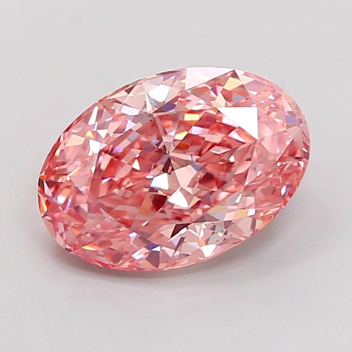 3.09 Ct. Fancy Vivid Pink Oval Lab Grown Diamond