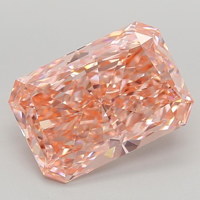 6.01 Ct. Fancy Vivid  Pink Radiant Lab Grown Diamond
