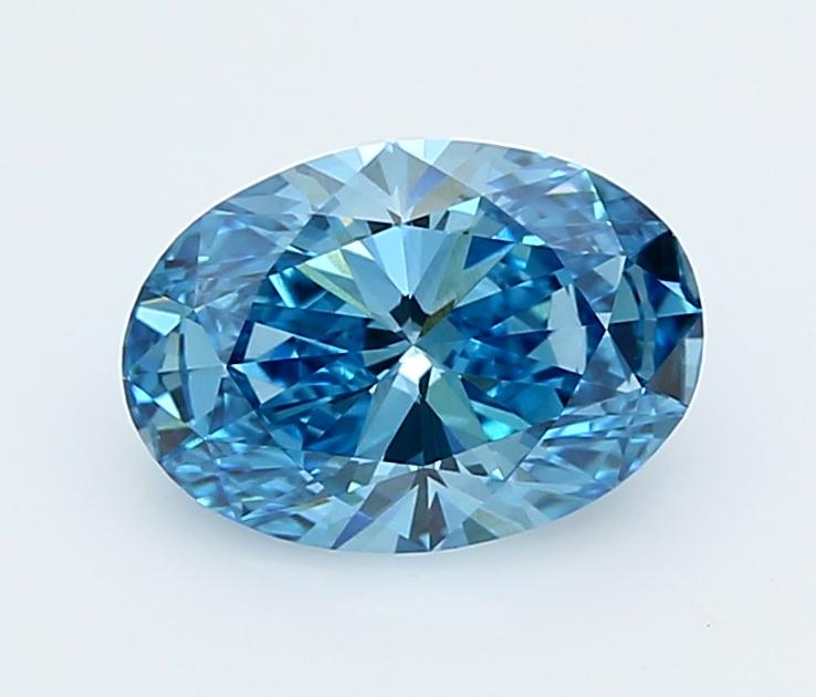 1.52 Ct. Fancy Vivid  Blue Oval Lab Grown Diamond