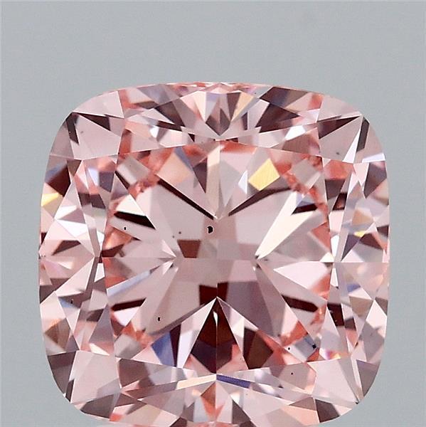 3.12 Ct. Fancy Intense  Pink Cushion Lab Grown Diamond